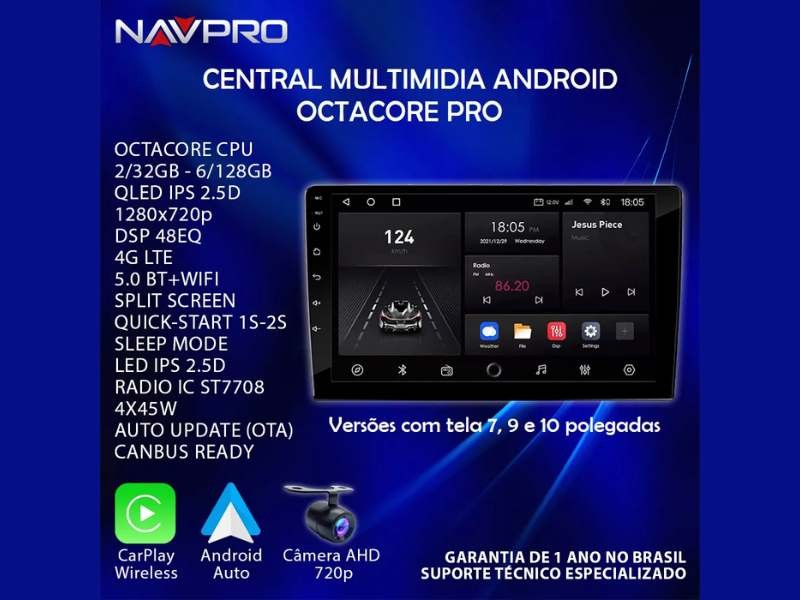 Central Multimídia Android FIAT STRADA FIORINO 2020 2024 NAVPRO