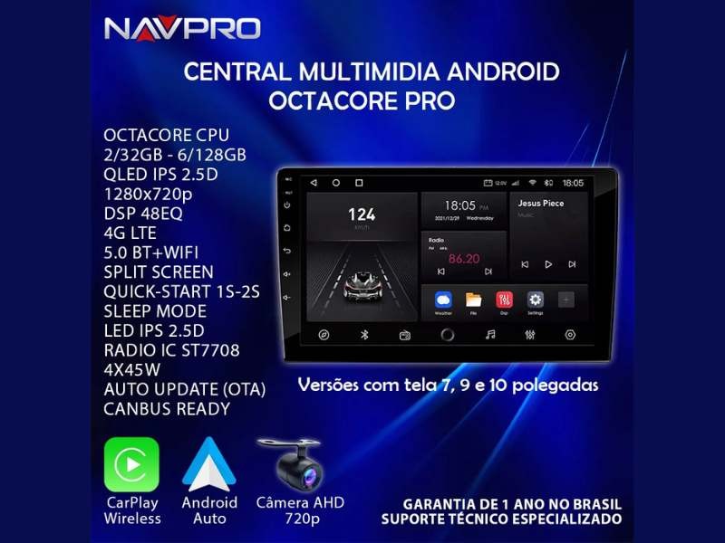 Central Multimídia Android FIAT STRADA / FIORINO (2020 2024) - NAVPRO OCTACORE PRO