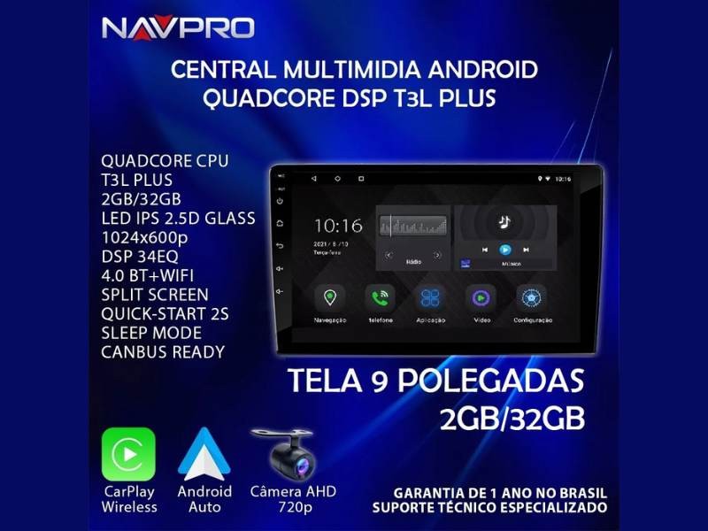 Central Multimidia Android NISSAN FRONTIER (ATÉ 2016) - NAVPRO QUADCORE PLUS