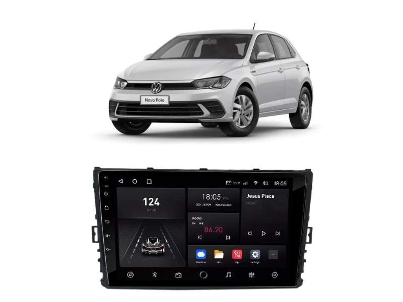 Central Multimídia Android VW Novo Polo (2017-2023) - NAVPRO OCTACORE PRO