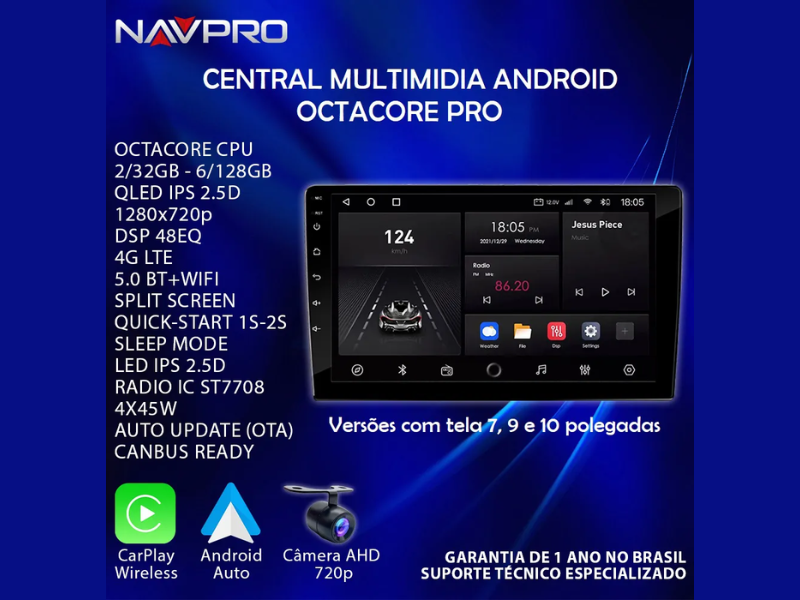 Central Multimidia Android RENAULT KWID - NAVPRO OCTACORE PRO