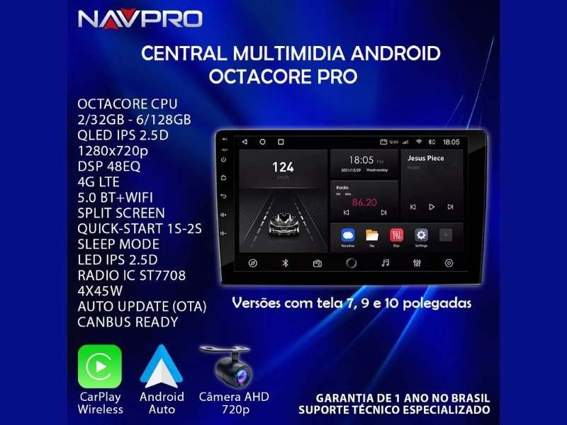 Central Multimídia Android NISSAN New Versa S E SV (2020-2022) - NAVPRO OCTACORE PRO